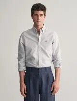 Camisa Slim Fit Classic Oxford Azul