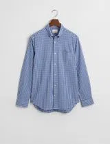 Regular Fit Gingham Poplin Shirt Blue