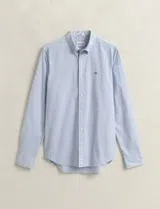 Chemise classique slim fit en popeline bleue