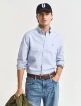 Chemise classique slim fit en popeline bleue