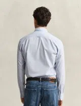 Chemise classique slim fit en popeline bleue