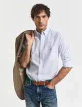 Camisa Regular Fit Gingham Poplin Azul