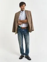 Camisa Regular Fit Gingham Poplin Azul
