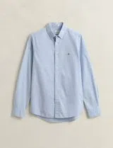 Camisa Slim Fit Classic Oxford Azul