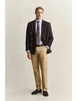 Camisa Slim Fit Classic Oxford Azul