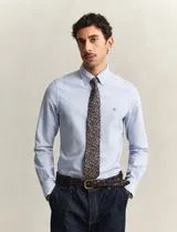 Camisa Slim Fit Classic Oxford Azul