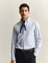 Camisa Oxford Regular Fit Pinpoint Azul