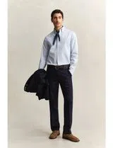 Camisa Oxford Regular Fit Pinpoint Azul