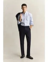 Camisa Oxford Regular Fit Pinpoint Azul