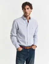 Micro Print Reg Shirt Blue