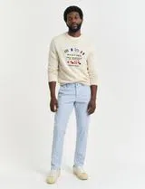 Sunfaded Blue Slim Chino Pants