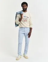 Sunfaded Blue Slim Chino Pants