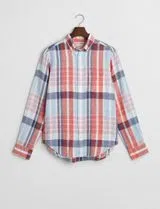 Madras Red Linen Reg Shirt