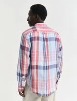 Madras Red Linen Reg Shirt