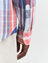 Madras Red Linen Reg Shirt