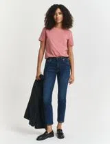 Pantalons en Jean Cropped Slim Stretch Bleu