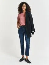 Pantalons en Jean Cropped Slim Stretch Bleu