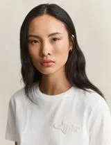 T-Shirt Reg Tonal Shield Branco