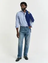 Classic Reg Stripe Poplin Shirt Blue