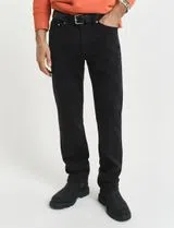 Jeans de Twill Suave Regular Negro