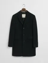 Classic Black Wool Overcoat