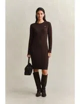 Brown Midi Knitted Dress