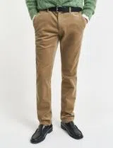 Pantalons Chino Slim en Velours Cord Beige