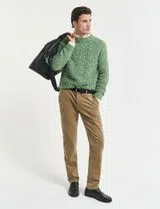 Pantalons Chino Slim en Velours Cord Beige