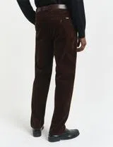 Regular Fit Corduroy Chino Trousers Brown