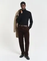Regular Fit Corduroy Chino Trousers Brown