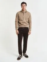 Slim Cord Chino Trousers Brown