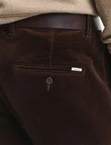 Slim Cord Chino Trousers Brown
