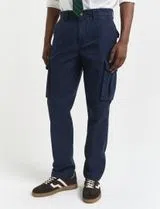 Regular Fit Twill Cargo Pants Blue