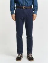 Calças Slim Herringbone Azul