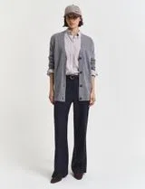 Tailored Wool Blend Blue Pants
