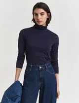 Pull Bleu Col Roulé