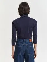 Pull Bleu Col Roulé