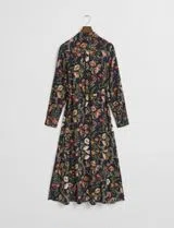 Blue Floral Print Midi Dress
