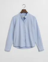 Classic Oxford Frill Blue Blouse