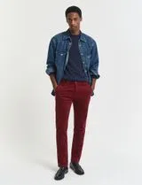 Slim Corduroy Chino Pants Red