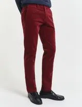 Slim Corduroy Chino Pants Red
