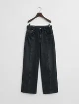 Relaxed Stretch Seam Black Denim