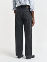 Relaxed Stretch Seam Black Denim
