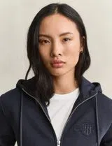 Sweatshirt com fecho Reg Tonal Shield Azul