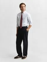 Camisa Regular Fit Classic Oxford Azul