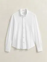 Jersey Pique Stretch White Shirt