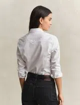 Chemise en satin slim fit Blanche