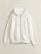 Beige Shield Zip Sweatshirt