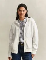 Beige Shield Zip Sweatshirt