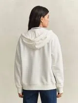 Beige Shield Zip Sweatshirt